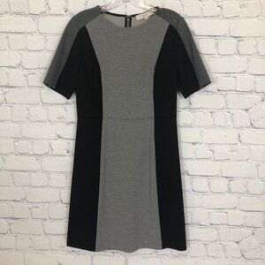 NWT LOFT Gray Black Colorblock Ponte Dress Size 2